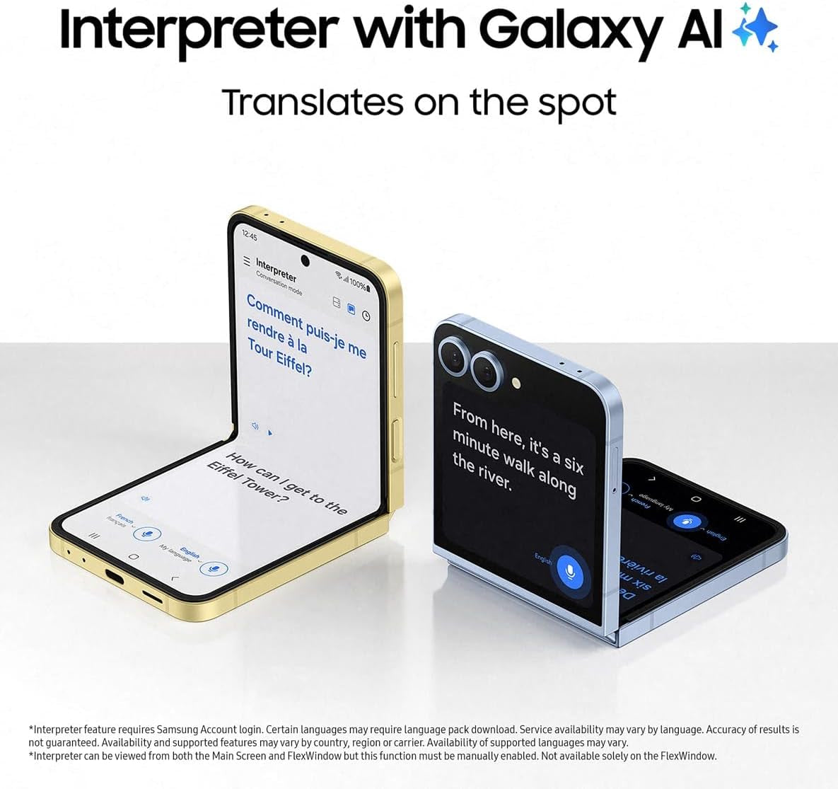 Galaxy Z Flip6 AI Smartphone, Unlocked Android Smartphone, 256GB Storage, 50MP Camera, Blue, 3 Year Manufacturer Extended Warranty (UK Version)