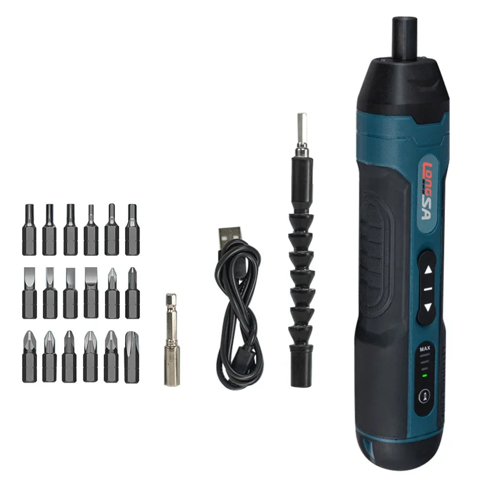 3.6V Cordless Electric Screwdriver Rechargeable 1500Mah Lithium Battery Mini Drill Power Tools Set Household Maintenance Repair
