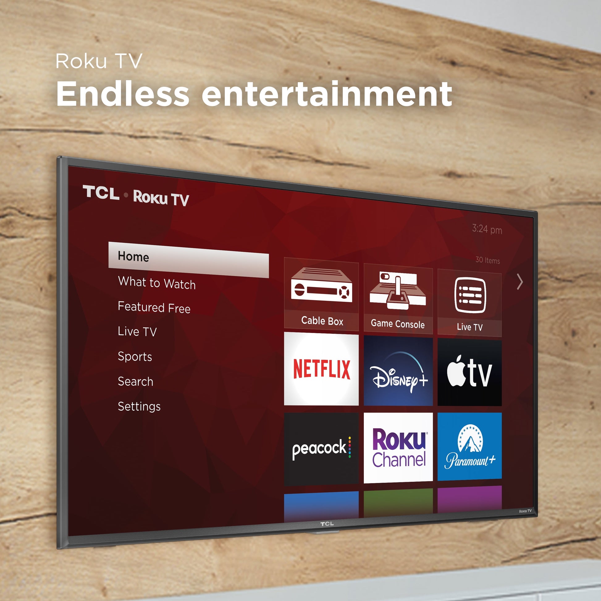 TCL 32” Class S3 (32S357) Full HD 1080P LED Smart TV with Roku TV