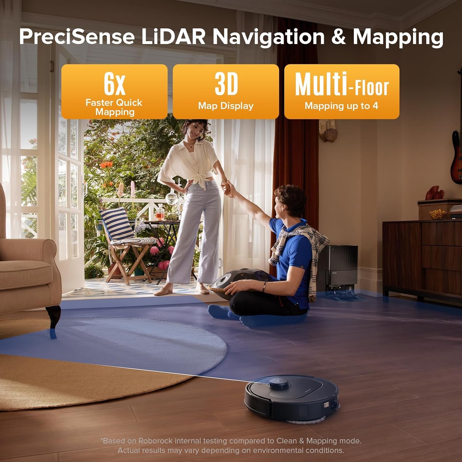 Qrevo Series Robot Vacuum Cleaner with Mop, 10,000Pa Suction, Upgraded from Qrevo S, Dual Anti-Tangle Brushes, Smart Obstacle Avoidance, Auto Mop Washing&Drying, All-In-One Dock,Black(Qv 35S)