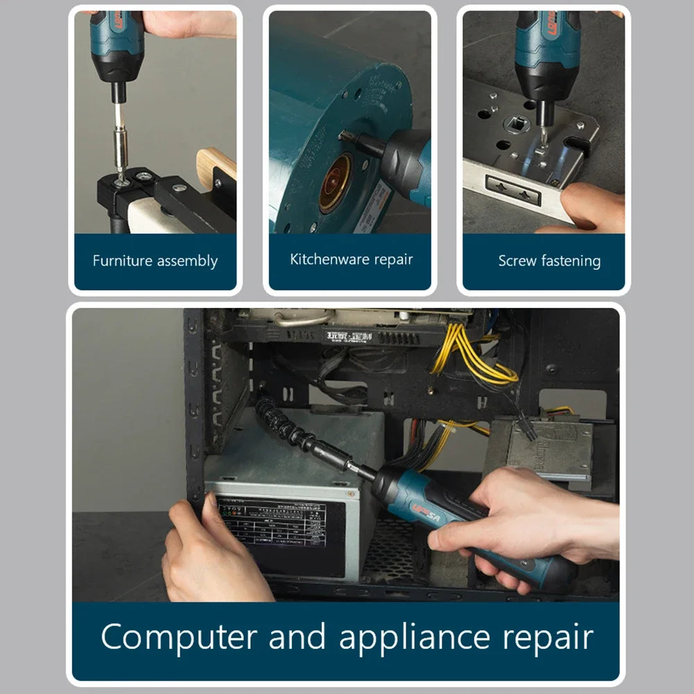 3.6V Cordless Electric Screwdriver Rechargeable 1500Mah Lithium Battery Mini Drill Power Tools Set Household Maintenance Repair
