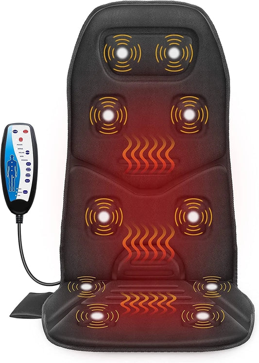 Motors Massage Seat Cushion with 3 Level Heating Pad, Back Massager Chair Pad, Gifts