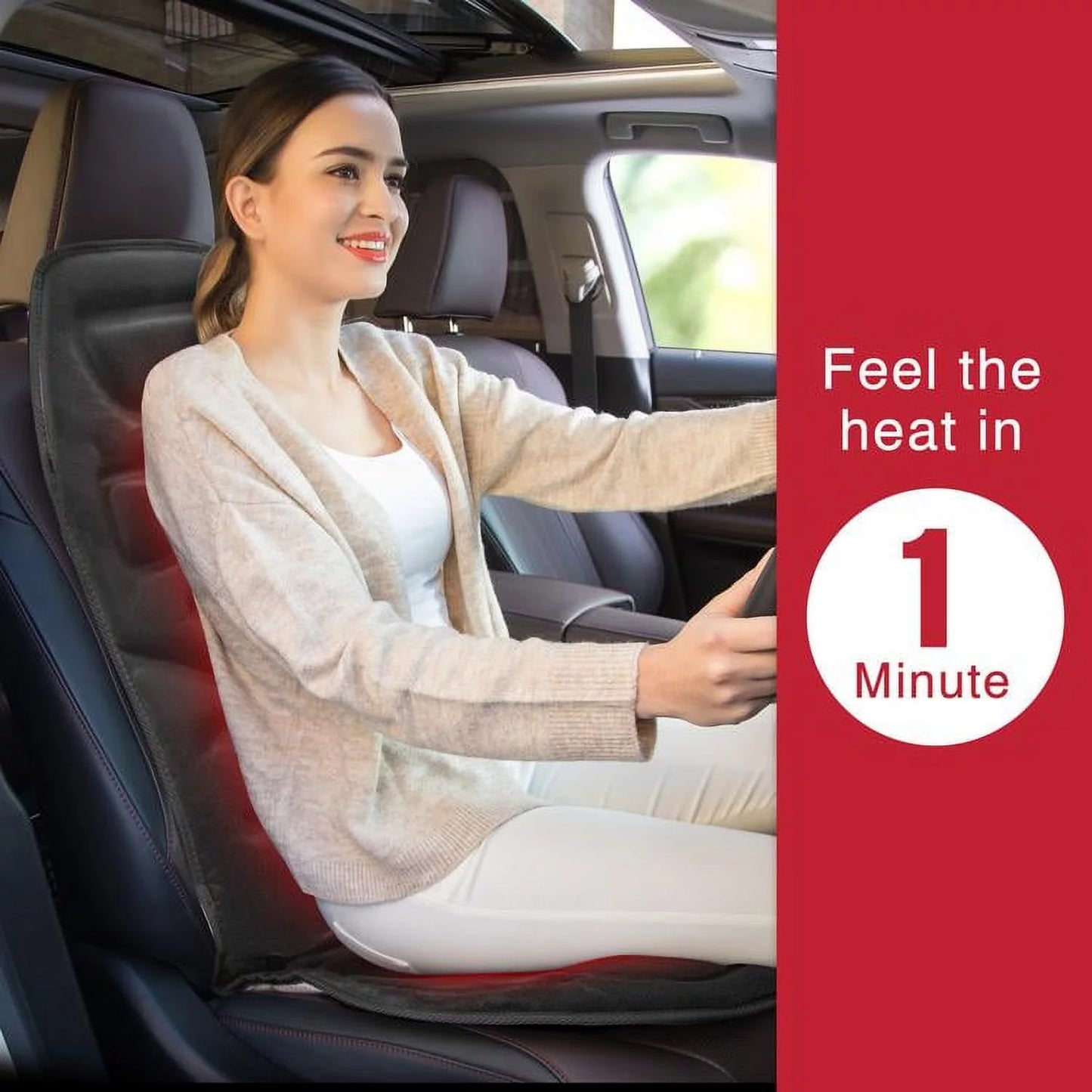 Motors Massage Seat Cushion with 3 Level Heating Pad, Back Massager Chair Pad, Gifts