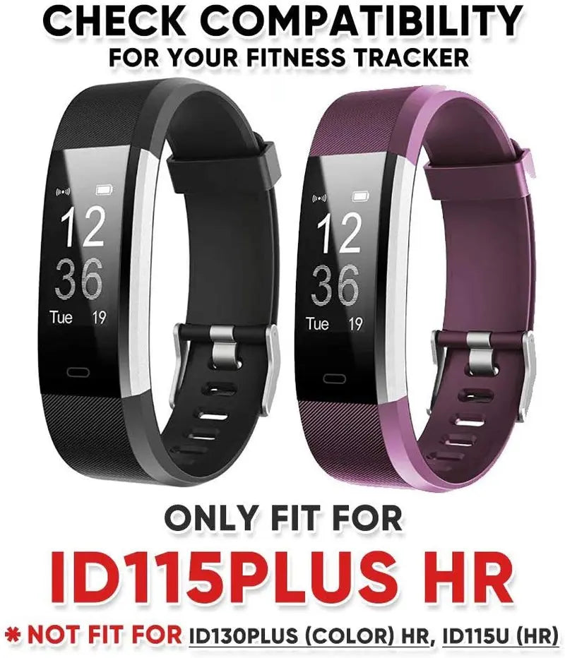 Id115Plus HR Very Fit Pro Bands Replacement Strap for Veryfitpro, Letscom, Lintelek Fitness Trackers - Purple and Black