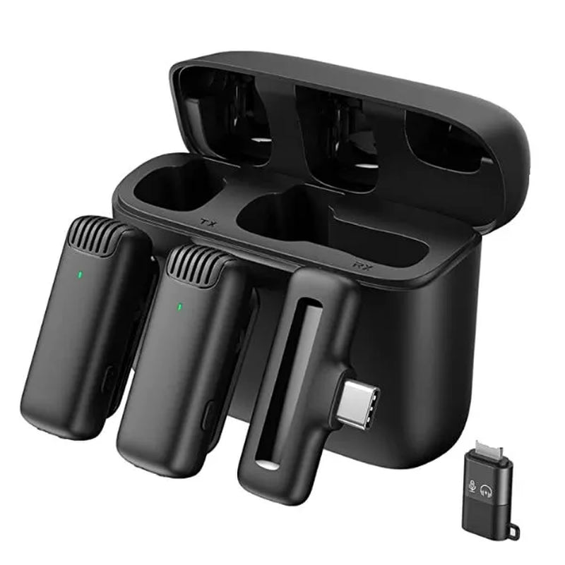 Wireless Lavalier Microphones for Iphone Ipad Leereel Plug and Play Lapel Mic with Charging Case for Interview Video Recording Tiktok Live Stream Noise Reduction