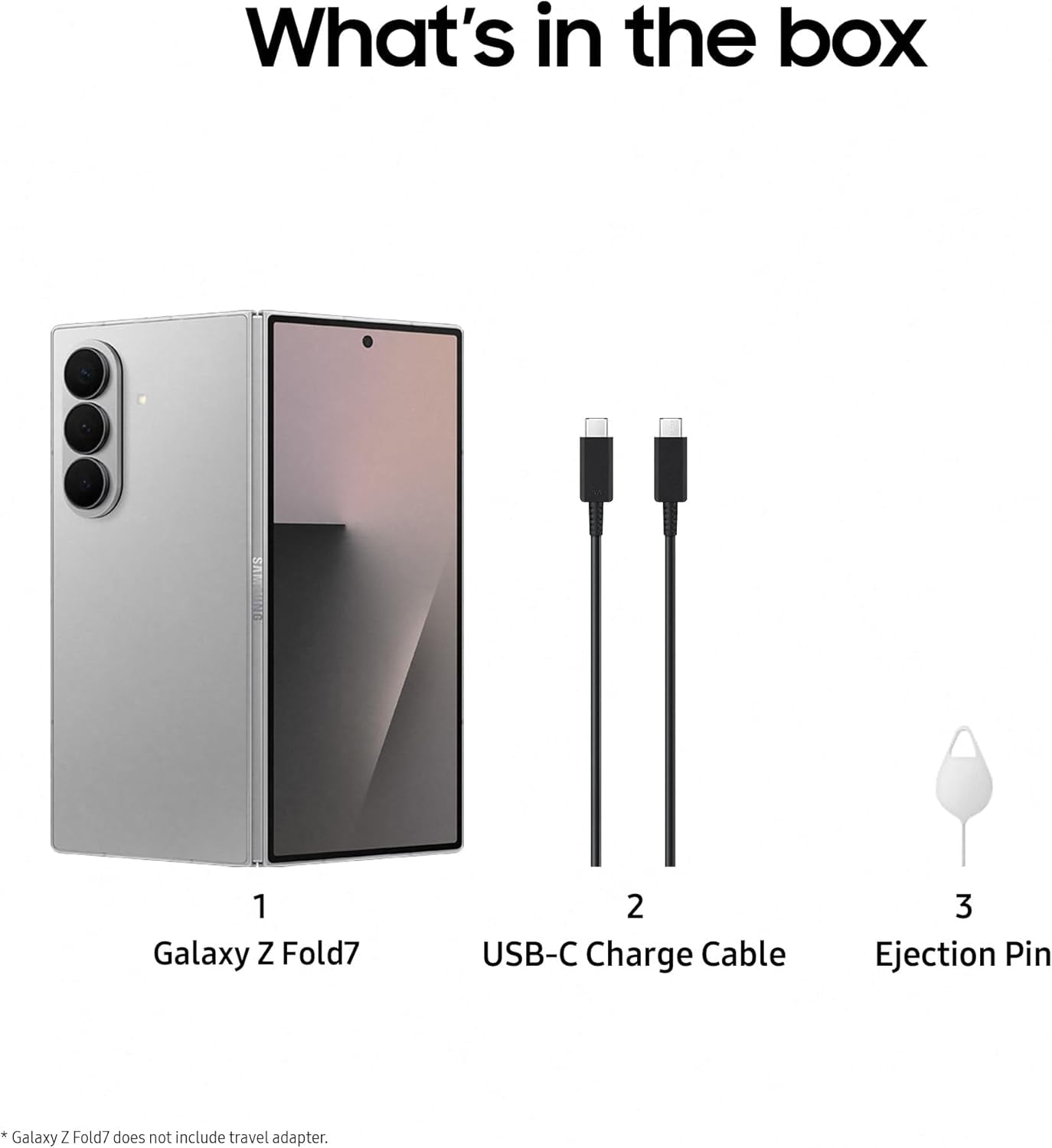 Galaxy Z Fold7 AI Phone, Thin and Light Foldable Design, Large Screen, 200MP Camera, 512GB Storage, 12GB Memory, 4400 Mah Battery, Silver Shadow, 3 Year Extended Warranty (UK Version)