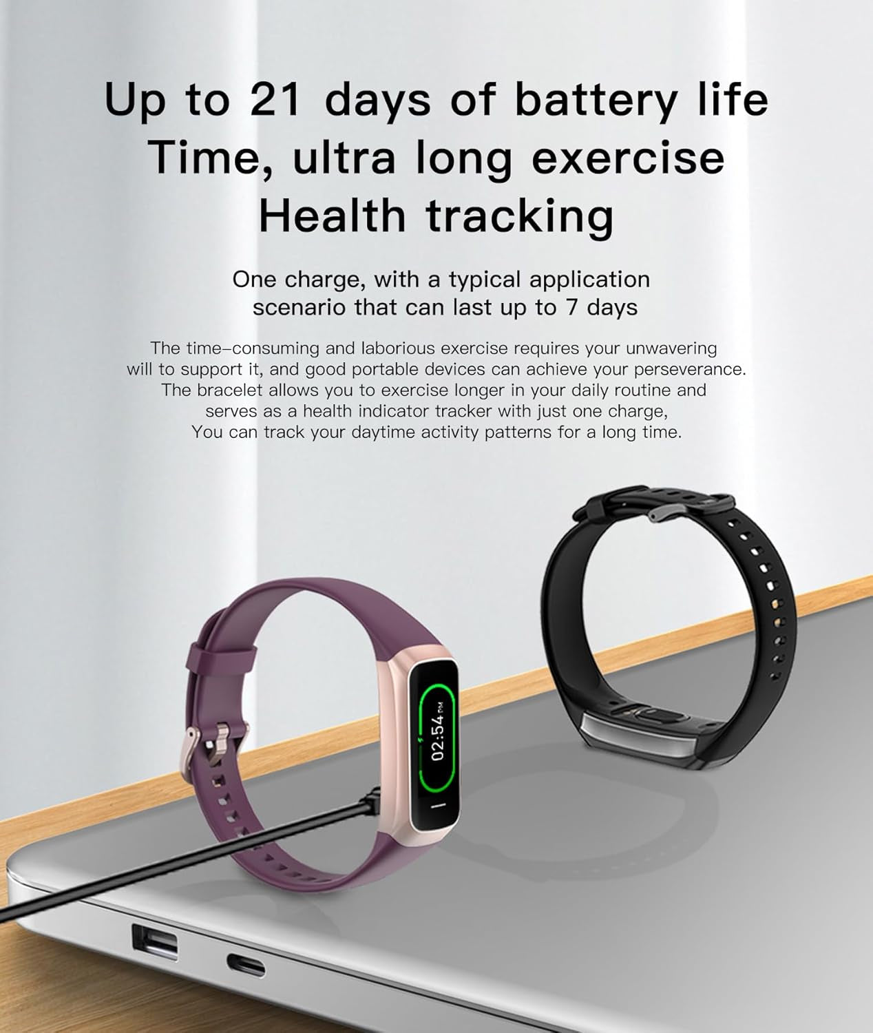 Health and Fitness Tracker for Men and Women, AMOLED Display, Compatible with Android and iOS, Features Alarm, Stopwatch, Blood Pressure Monitor, Calorie Tracking, and IP68 Waterproof Rating