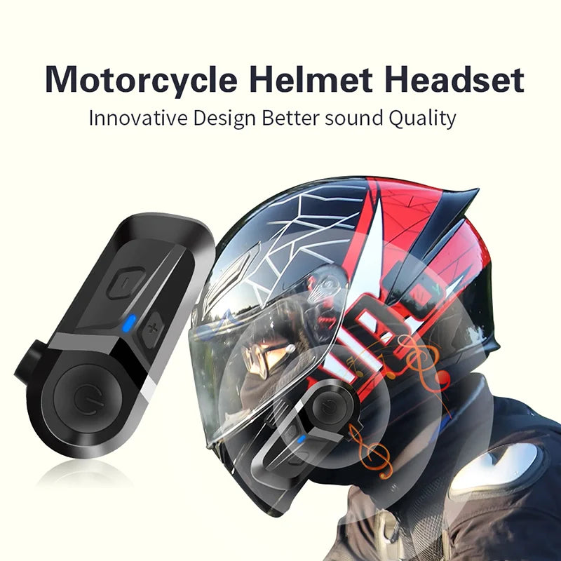 Bluetooth 5.3 Motorcycle Helmet Headset Waterproof Wireless Hands-Free Call Phone Earphone Music Player for Moto Helmet