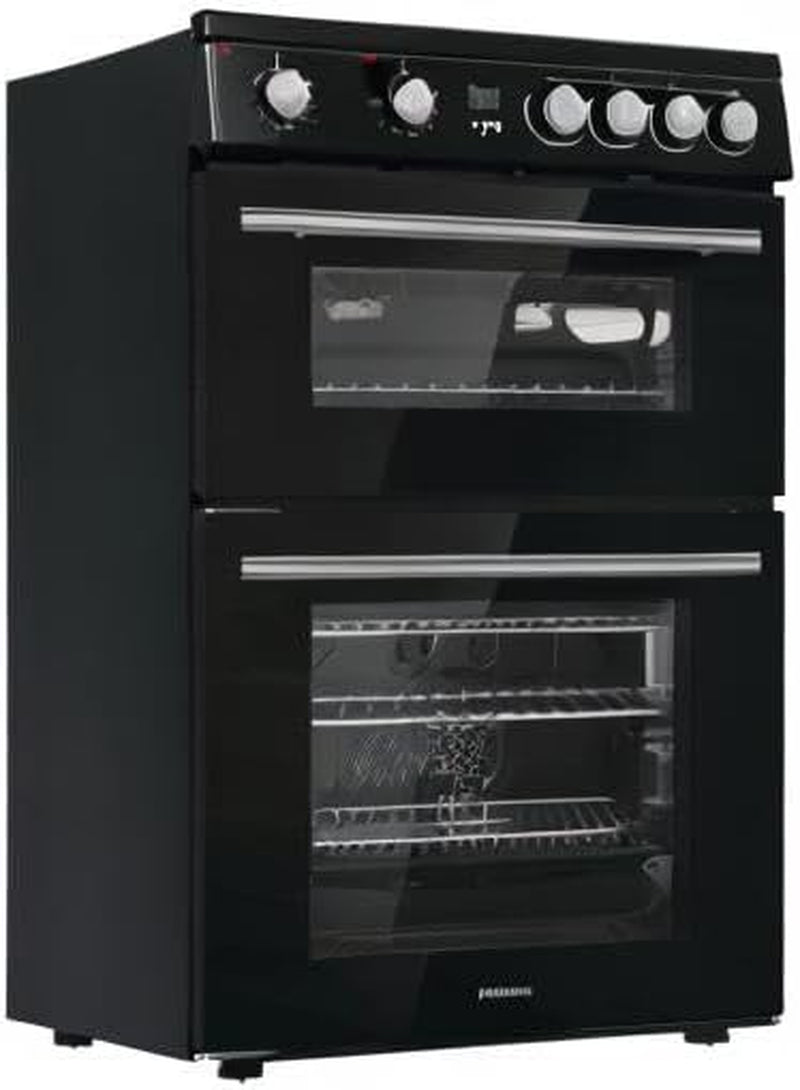 HDE3211BBUK 60Cm Electric Cooker with Ceramic Hob-Black , a Rated Double Oven