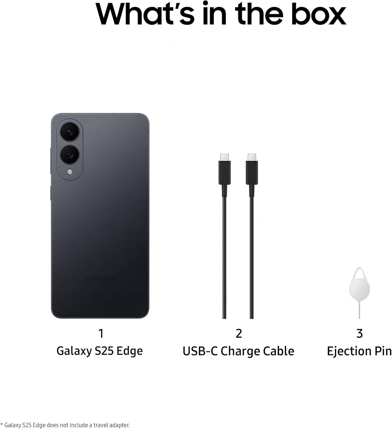 Galaxy S25 Edge AI Smartphone, Galaxy AI, Android Smartphone, 12GB Memory, 512GB Storage, 200 MP Camera, Long Battery Life, Titanium Jetblack, 3 Year  Extended Warranty (UK Version)