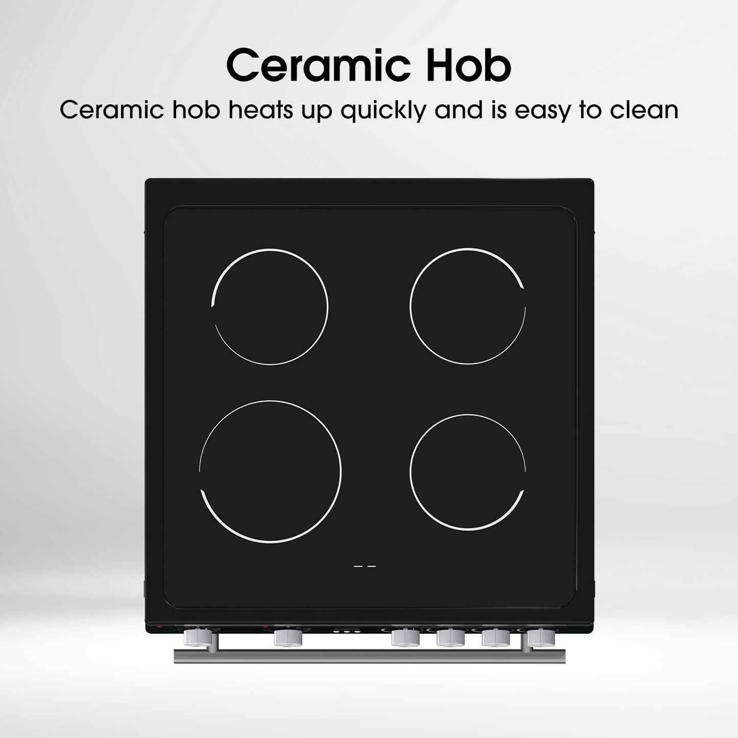 HDE3211BBUK 60Cm Electric Cooker with Ceramic Hob-Black , a Rated Double Oven