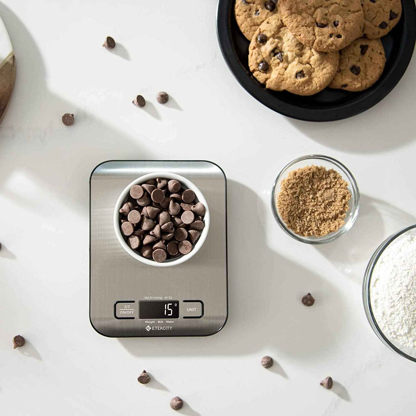Food Kitchen Scale, Digital Grams and Ounces for Weight Loss, Baking, Cooking, Keto and Meal Prep, LCD Display, Medium, 304 Stainless Steel