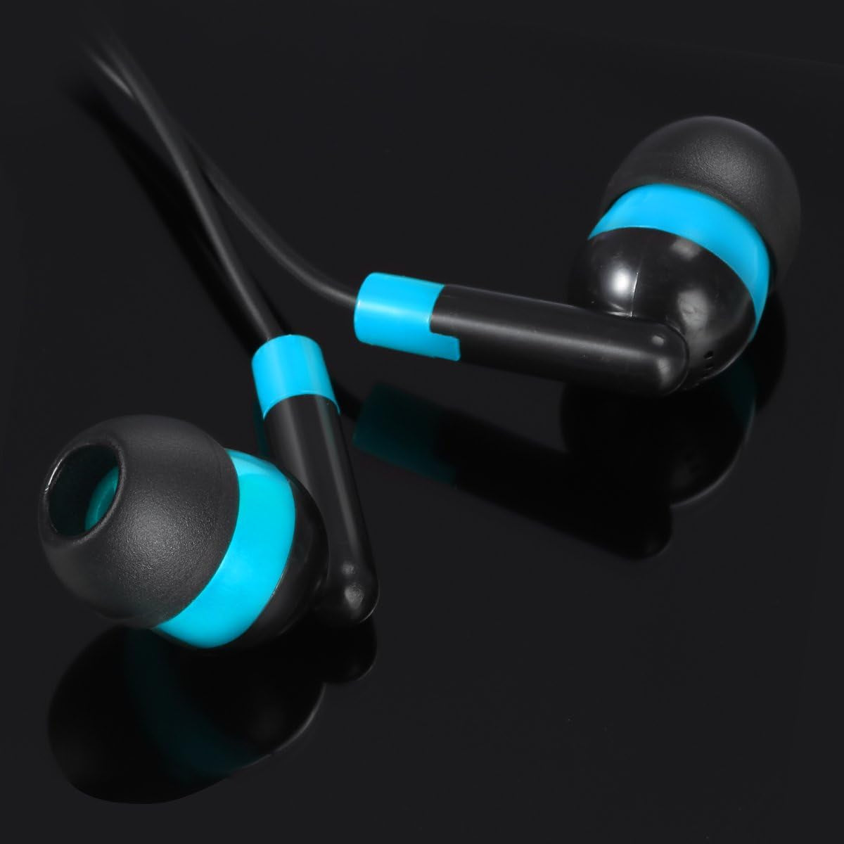 Wholesale Earphones Bulk Earbuds Headphones 100 Pack Ear Buds Classroom Bundle Packs Headphones Disposable Student Earbuds for Kids School Library (Black/Blue)