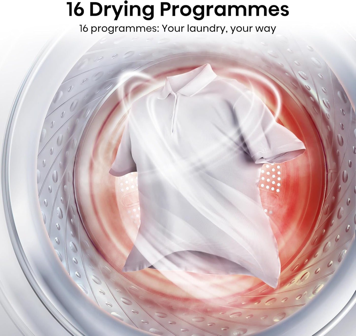 DH1Q802BW2 60Cm Freestanding 8 KG Heatpump Front Load Tumble Dryer, 16 Programmes, Auto Dry, Steam Refresh, Allergy Care - White