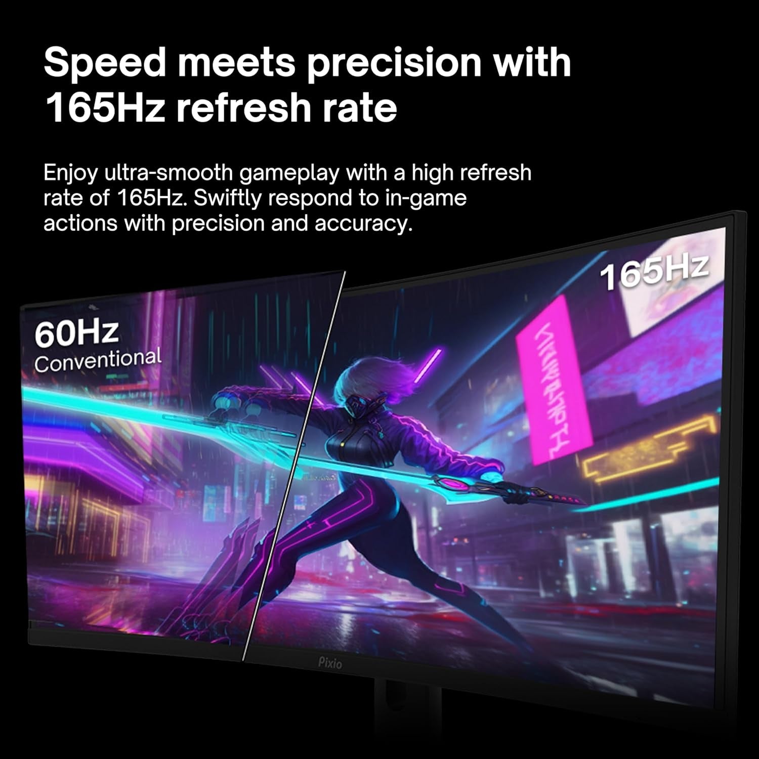 PXC325 32 Inch 165Hz Refresh Rate FHD 1080P Resolution 1500R Curve VA Panel 1Ms Response Time Adaptive Sync HDR Curved Gaming Monitor