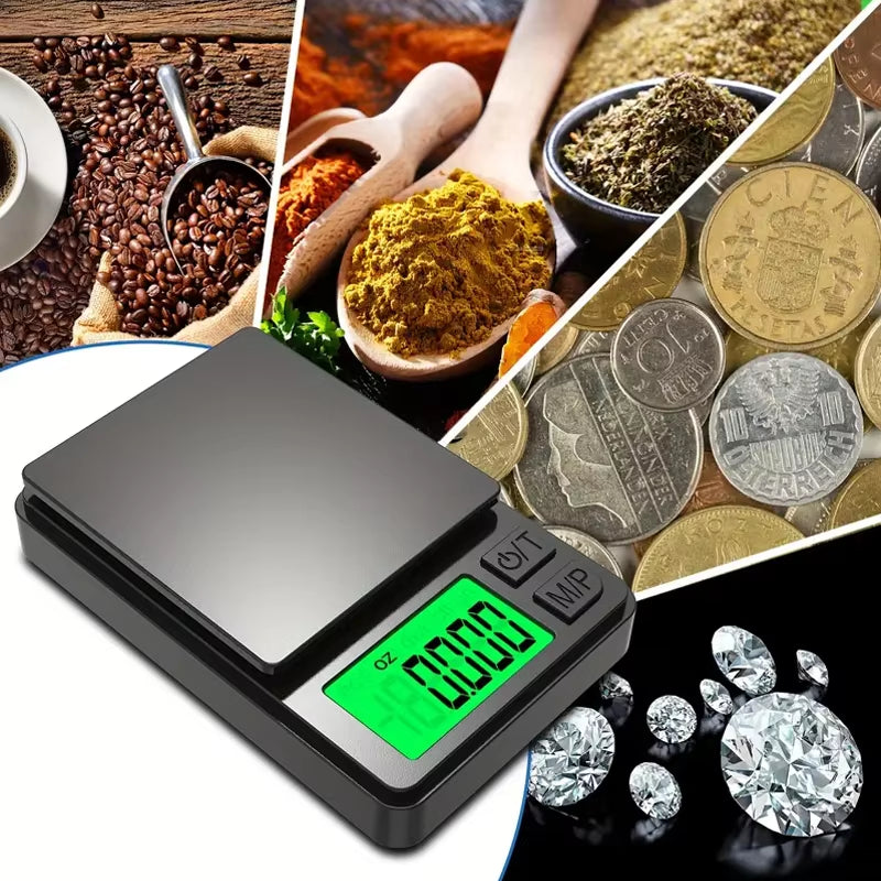 Precision Pocket Scale 1000G X 0.1G - Digital Gram, Food, Jewelry, Ounces/Grains Scale with Backlit LCD - Mini Scale for Travel
