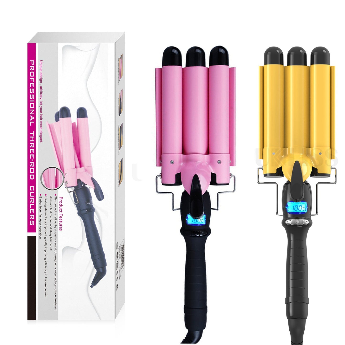 Instant Noodle Head Ceramic Hair Curling Stick Three Stick Sertex