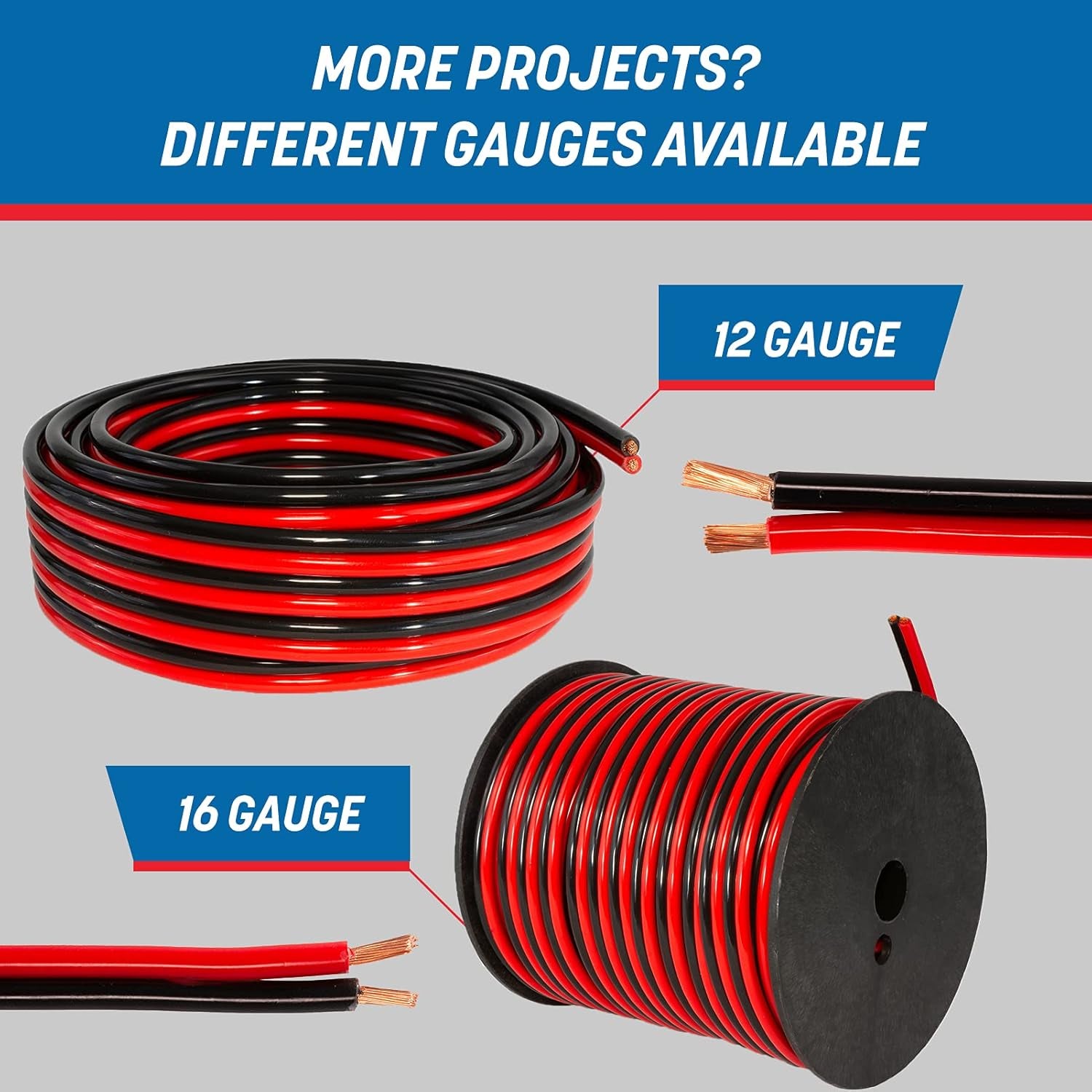 16 AWG Stranded Pure Copper Electrical Wire - 100 Feet, Ideal for Speaker, Automotive, Trailer, Stereo, and Home Theater Applications - Red/Black