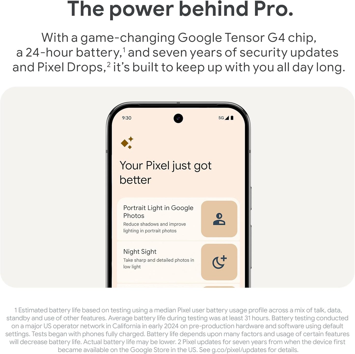 Pixel 9 Pro - Unlocked Android Smartphone with Gemini, Triple Rear Camera System, 24-Hour Battery, and 6.3" Super Actua Display - Obsidian, 128GB