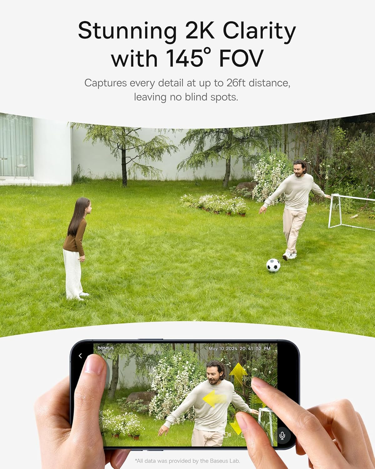 S1 Security Camera Outdoor Wireless with Auto Tilt Solar Panel and Battery Operated, Home Security Wifi Camera, 2K 145° Surveillance, IP67 Waterproof, Color Night Vision, 8GB Local Storage