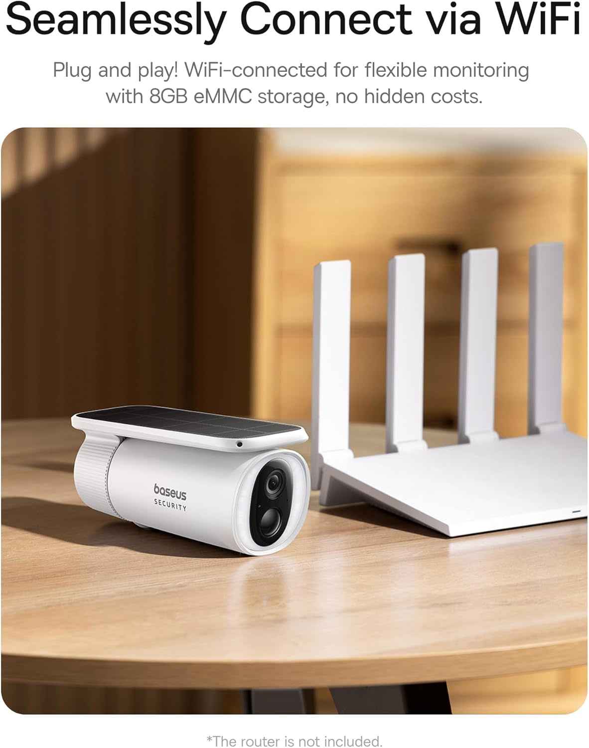 S1 Security Camera Outdoor Wireless with Auto Tilt Solar Panel and Battery Operated, Home Security Wifi Camera, 2K 145° Surveillance, IP67 Waterproof, Color Night Vision, 8GB Local Storage