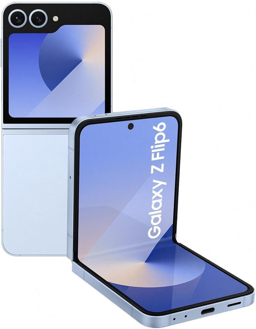 Galaxy Z Flip6 AI Smartphone, Unlocked Android Smartphone, 256GB Storage, 50MP Camera, Blue, 3 Year Manufacturer Extended Warranty (UK Version)