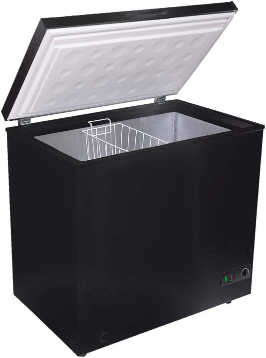 CHF200B-AMZ1 Black Freestanding Large Chest Freezer, 201L Capacity, 89.5Cm Wide, 4* Freezer Rating, 7 Temperature Settings, E Rated, 2 Years Parts and Labour Guarantee