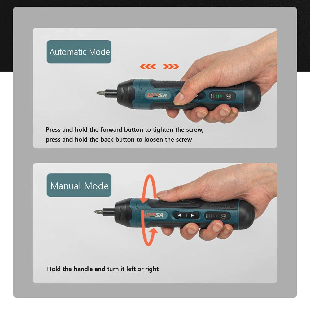 3.6V Cordless Electric Screwdriver Rechargeable 1500Mah Lithium Battery Mini Drill Power Tools Set Household Maintenance Repair