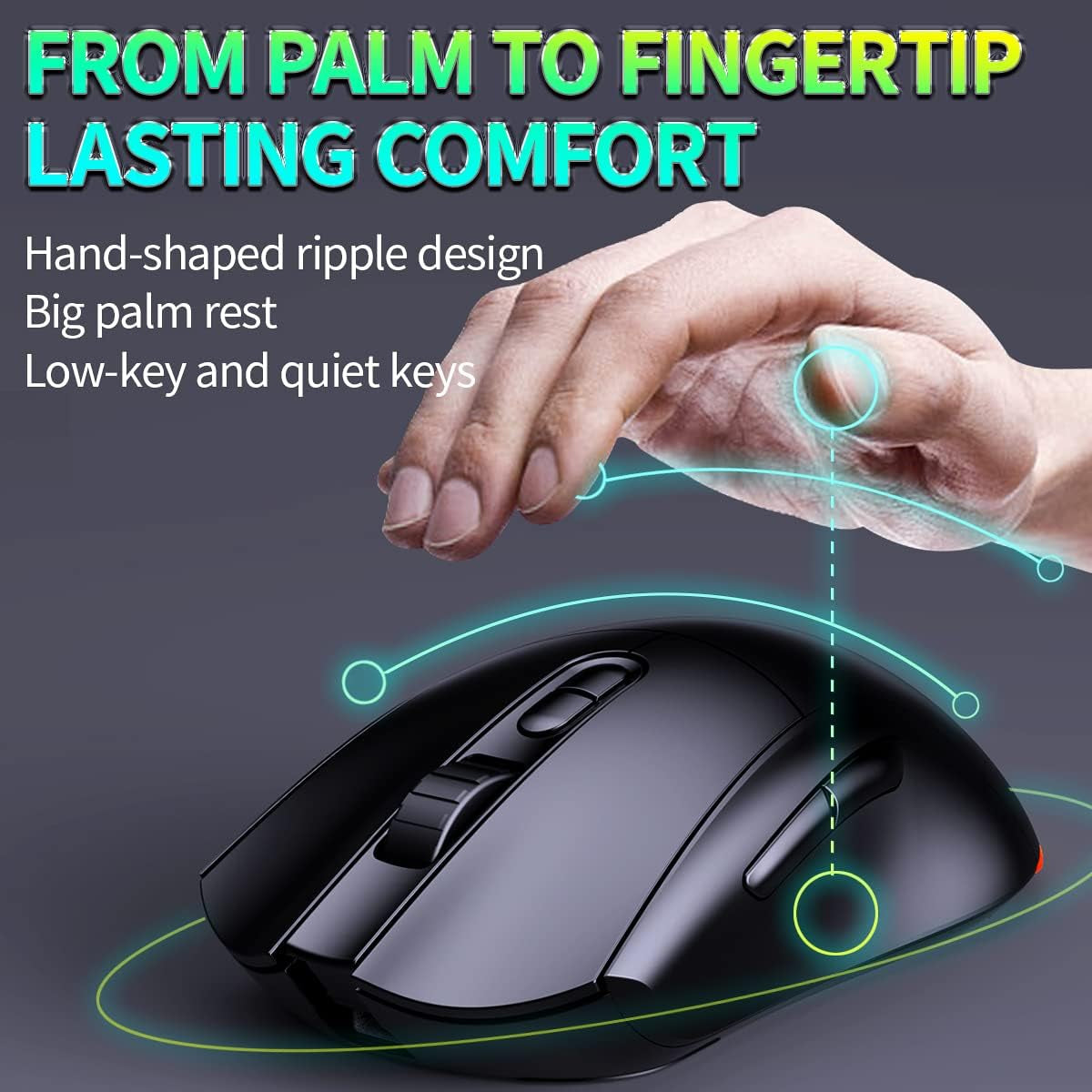 C104 Wireless Gaming Keyboard and Mouse Combo - RGB Backlit, Mechanical Feel, Anti-Ghosting, Rechargeable Battery, 7D 3200DPI Mice for Gamers