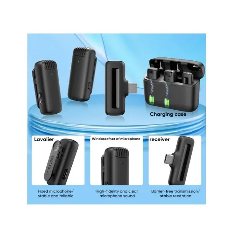 Wireless Lavalier Microphones for Iphone Ipad Leereel Plug and Play Lapel Mic with Charging Case for Interview Video Recording Tiktok Live Stream Noise Reduction
