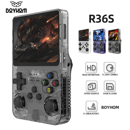 128G R36S Retro Handheld Video Game Console Linux System 3.5 Inch IPS Screen R35s Pro Portable Pocket Video Player 64GB Games Sertex