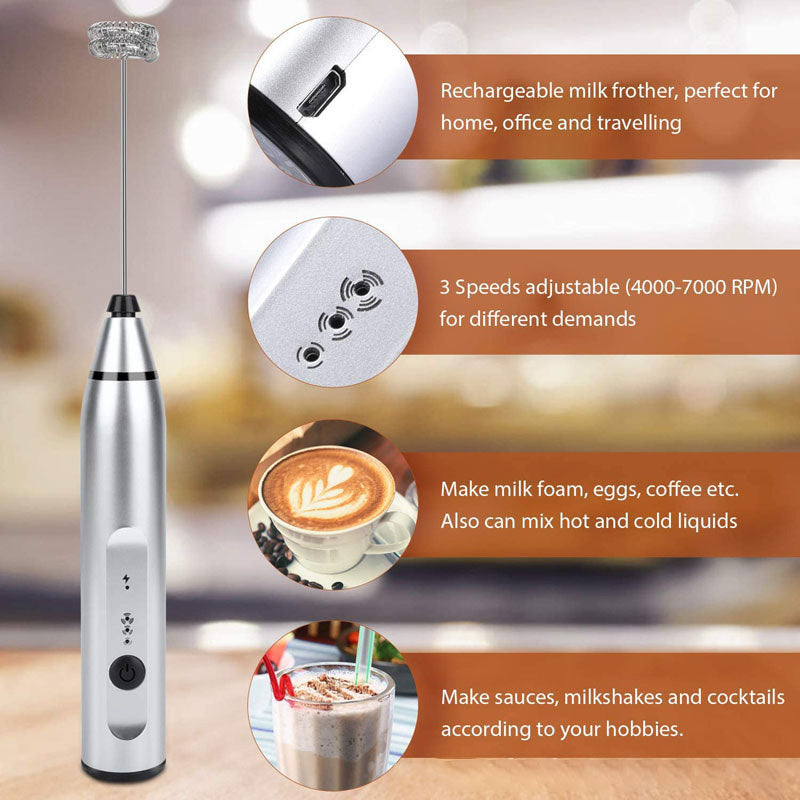 Wireless Milk Frothers Electric Handheld Blender Sertex