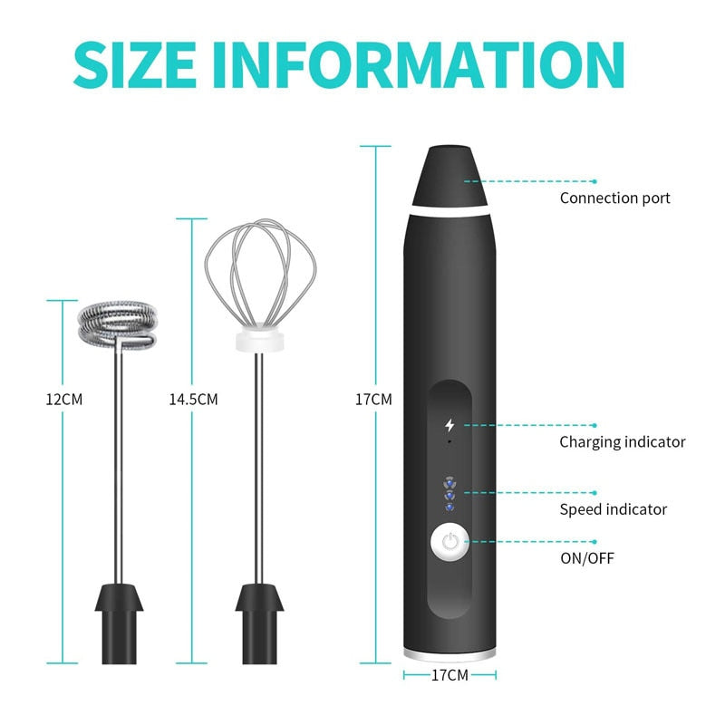 Wireless Milk Frothers Electric Handheld Blender Sertex