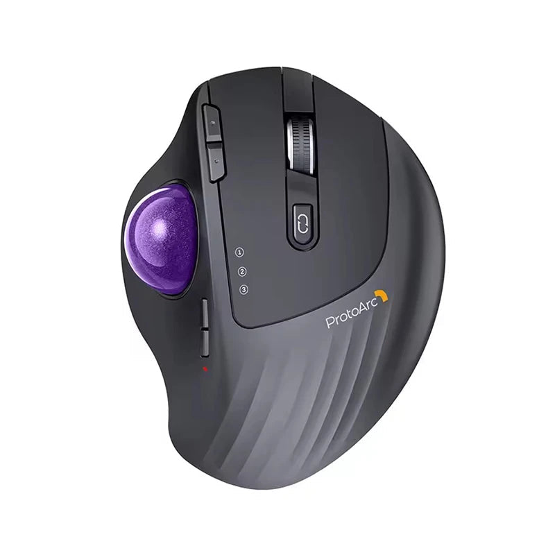 ProtoArc EM01 NL Trackball Mouse Wireless 2.4G Bluetooth Ergonomic Mouse Rechargeable Rollerball Mice for Laptop PC iPad Mac Sertex