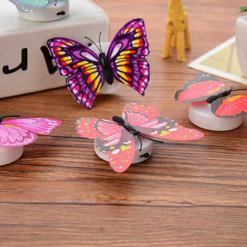 Ranpo Hot Butterfly Night Light Creative Funny Colorful Glowing Butterfly Light Stickable Diy LED House Decorative Wall Lights Sertex