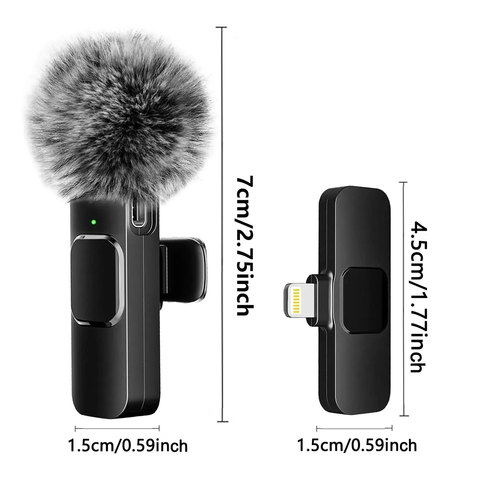 NEW Wireless Lavalier Microphone Audio Video Recording Mini Mic For iPhone Android Laptop Live Gaming Mobile Phone Microphone Sertex