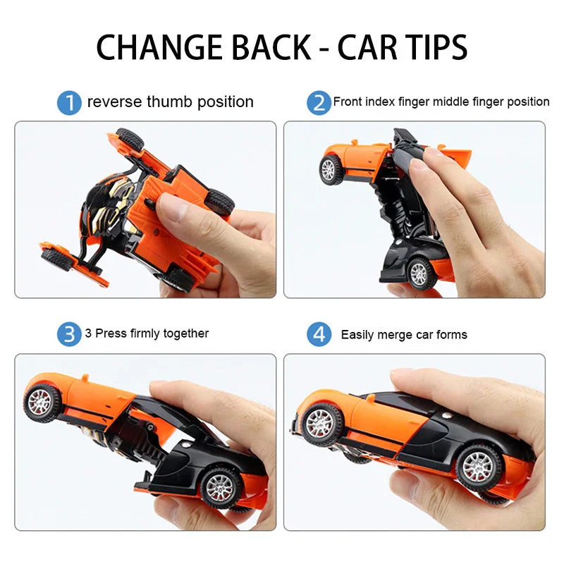 One Click Automatic Collision Deformation Robot Boy Gift Dual Form Toy Car Father Son Interactive Model Car Sertex