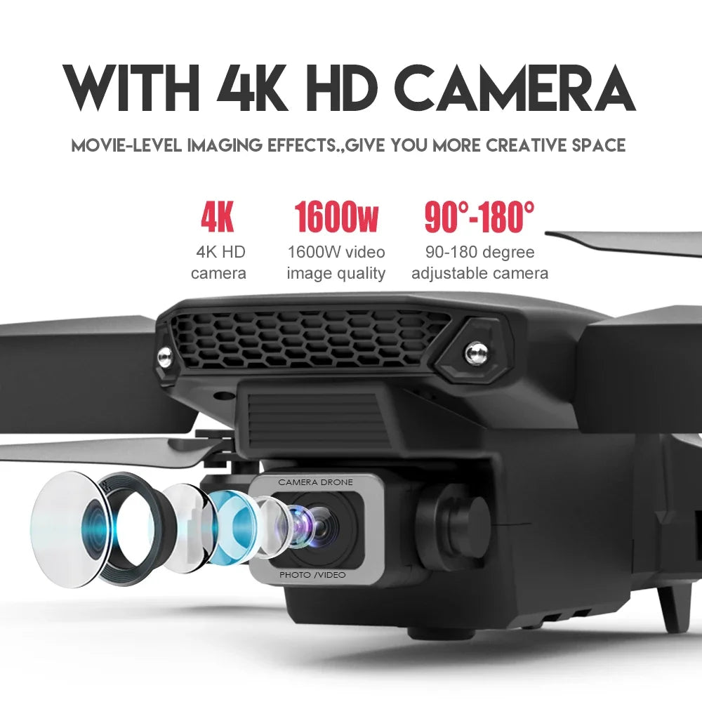 2025 New E88 Pro WIFI FPV Drone - 4K/1080P Dual Camera,Wide-Angle HD, Altitude Hold, Foldable Quadcopter, RC Helicopter Toy Gift Sertex