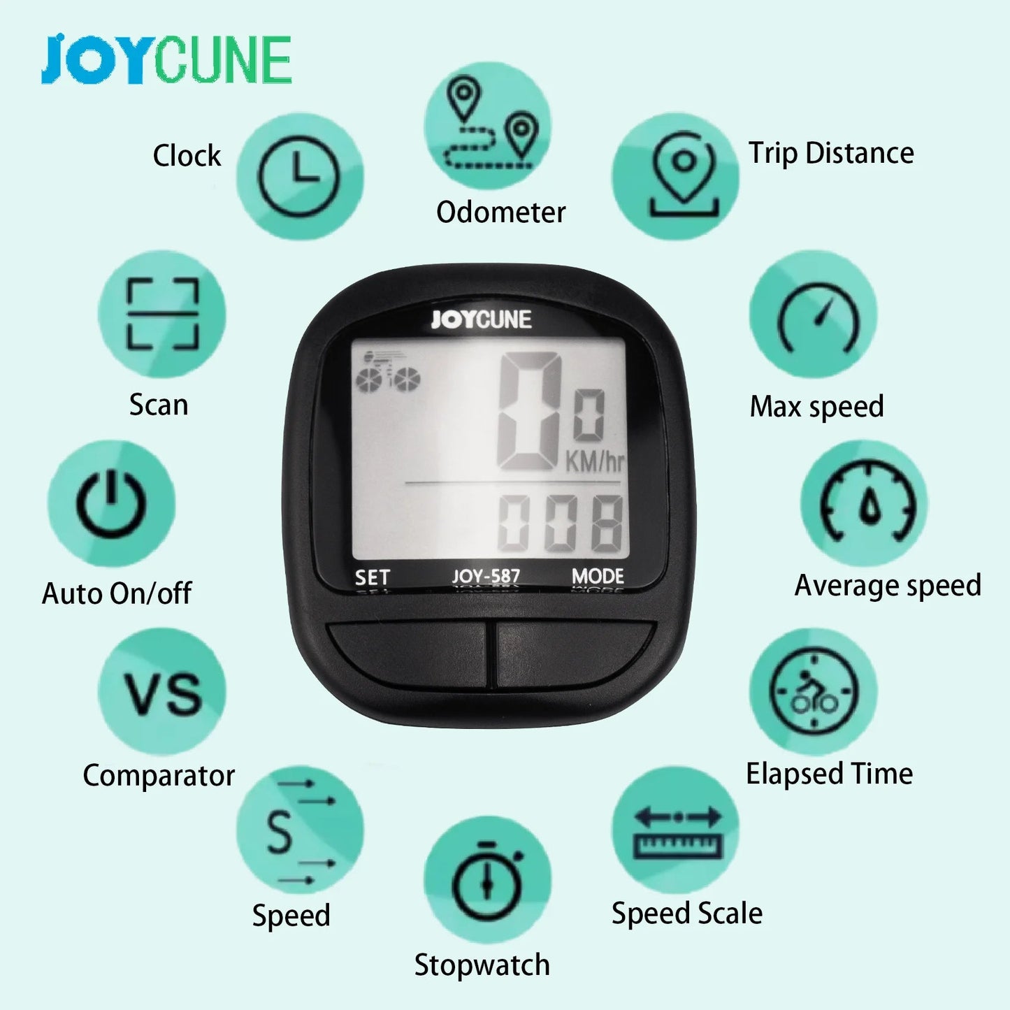 Bike Computer Bicycle Waterproof Wired Speedometer and Odometer Stopwatch Cycle Bike Computer with LED Display for Cycle Match Sertex