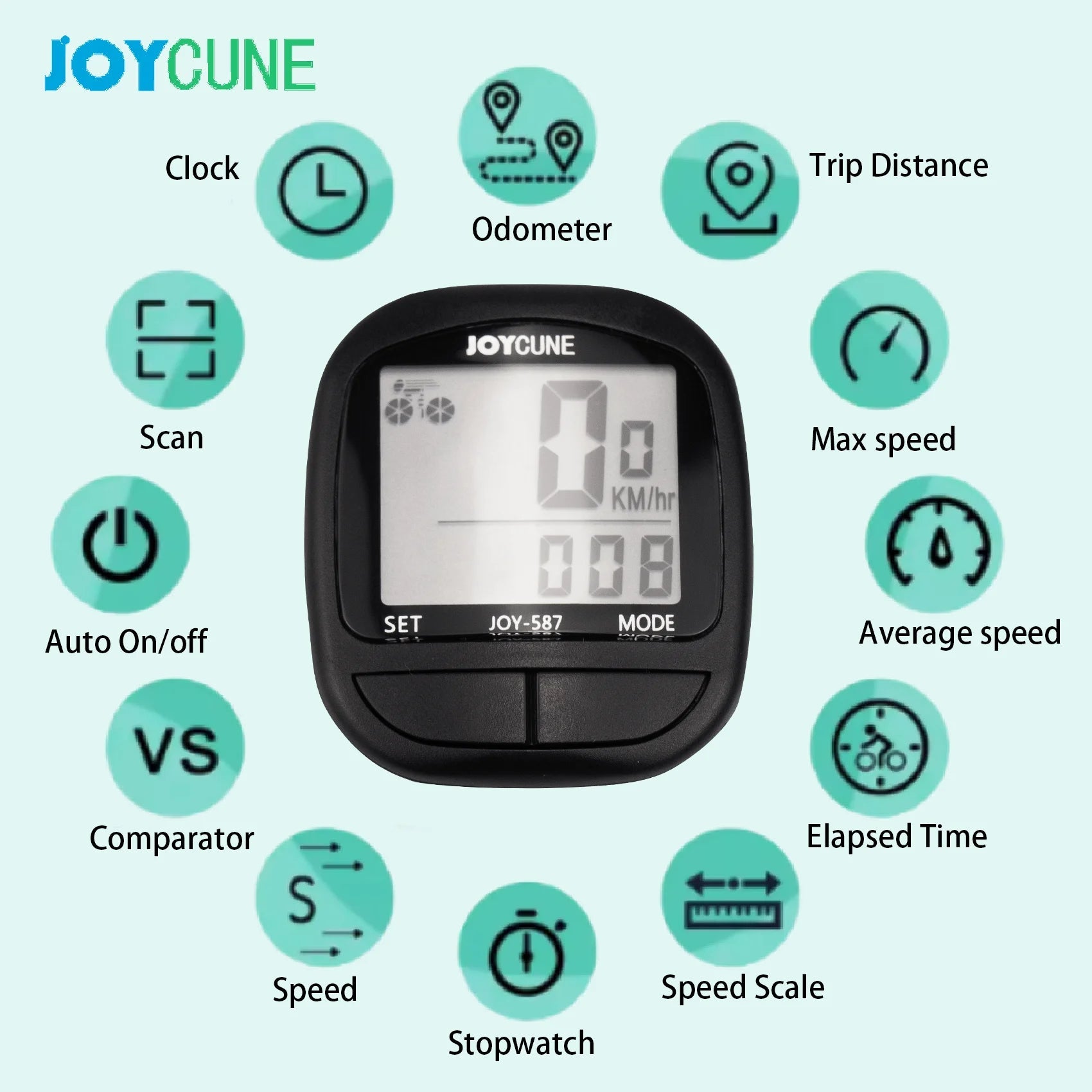 Bike Computer Bicycle Waterproof Wired Speedometer and Odometer Stopwatch Cycle Bike Computer with LED Display for Cycle  Match Sertex