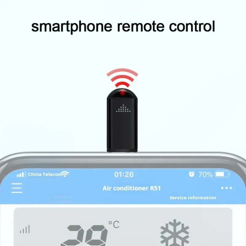 Type-C Smartphone Infrared Transmitter Adapter, Smart App Control for TV and Other Devices with Infrared Remote Functionality Sertex