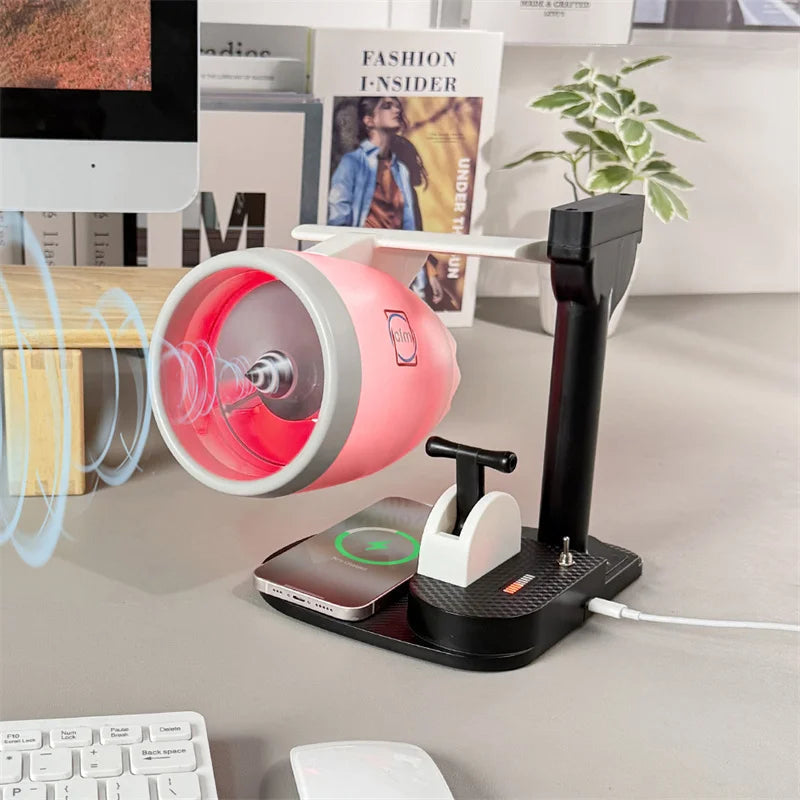 Jet Engine Fan Aircraft Turbofan Turbojet Model Kit 3D Printing Engine Toy with Humidifier Phone Wireless Charging Function Sertex