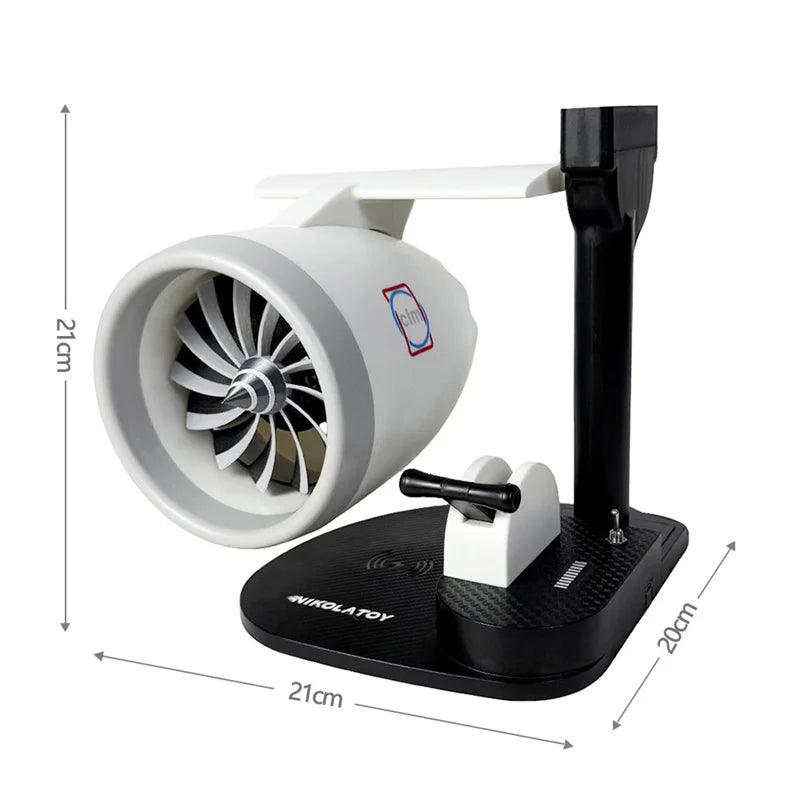 Jet Engine Fan Aircraft Turbofan Turbojet Model Kit 3D Printing Engine Toy with Humidifier Phone Wireless Charging Function Sertex