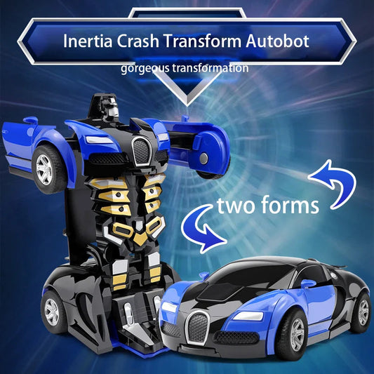 One Click Automatic Collision Deformation Robot Boy Gift Dual Form Toy Car Father Son Interactive Model Car Sertex
