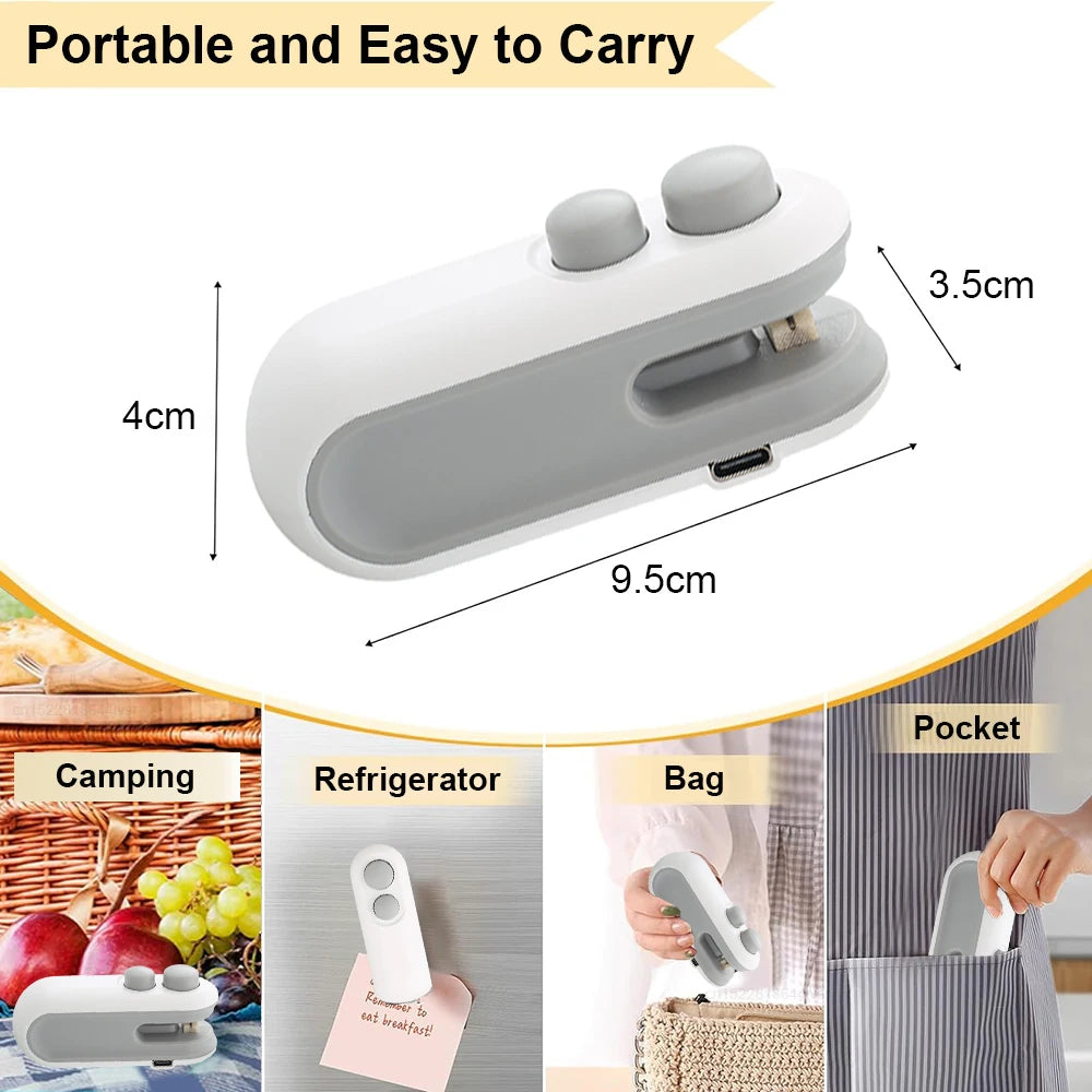 Mini Heat Bag Sealing Machine Package Sealer Bags Plastic Food Sealer Clip Bag Handheld Sealer Food Packaging Heat Sealer by Sertex