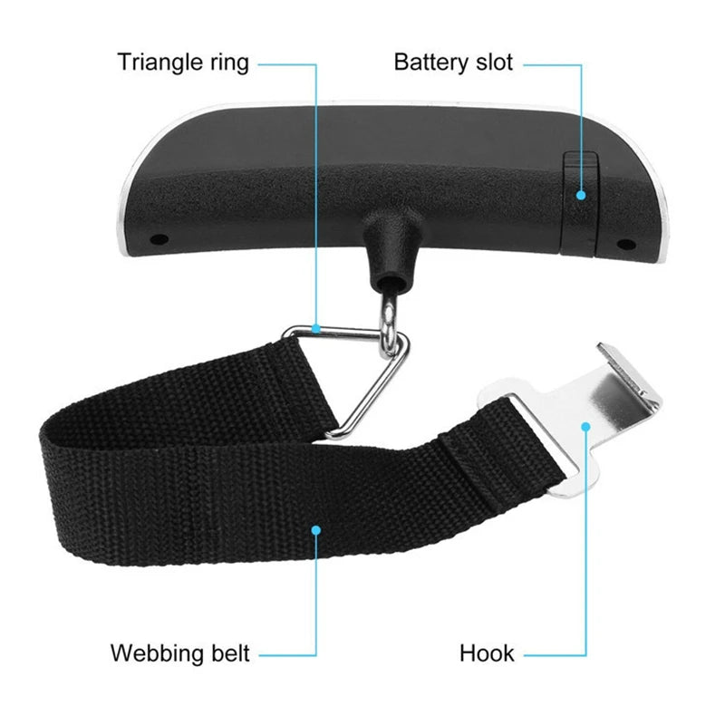 Portable Scale Digital LCD Display 110lb/50kg Electronic Luggage Hanging Suitcase Travel Weighs Baggage Bag Weight Balance Tools Sertex