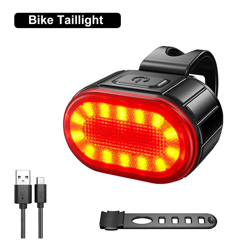 Cycling Bicycle Front Rear Light Set Bike USB Charge Headlight Light MTB Waterproof Taillight LED Lantern Bicycle Accessories Sertex