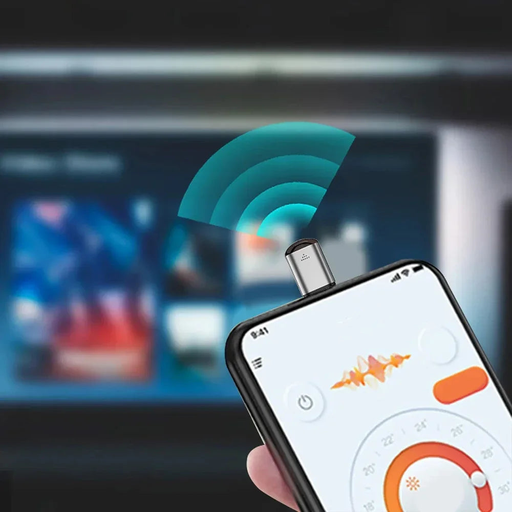 Type-C Smartphone Infrared Transmitter Adapter, Smart App Control for TV and Other Devices with Infrared Remote Functionality Sertex