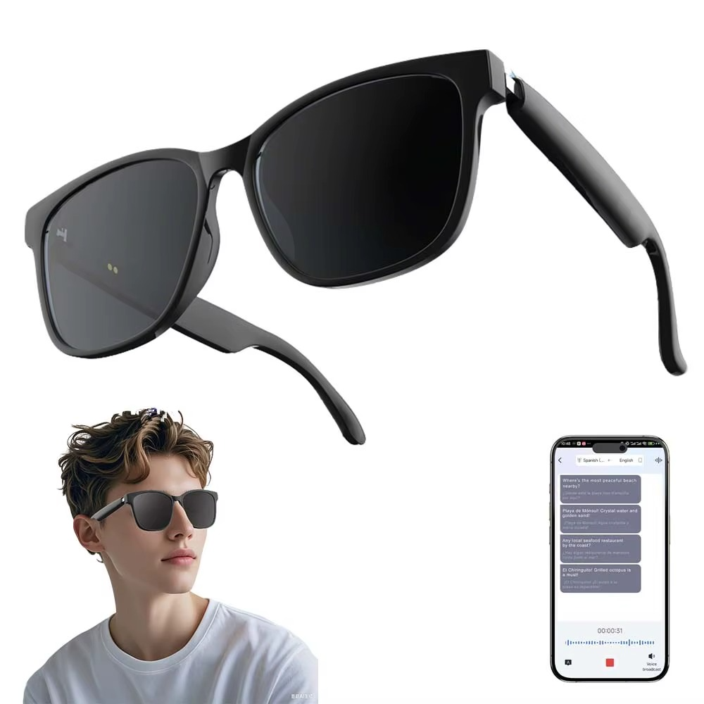 AI Smart Translator Glasses Wireless Bluetooth Glasses Real-time Simultaneous Interpretation for Studying Travel business My Value Mart