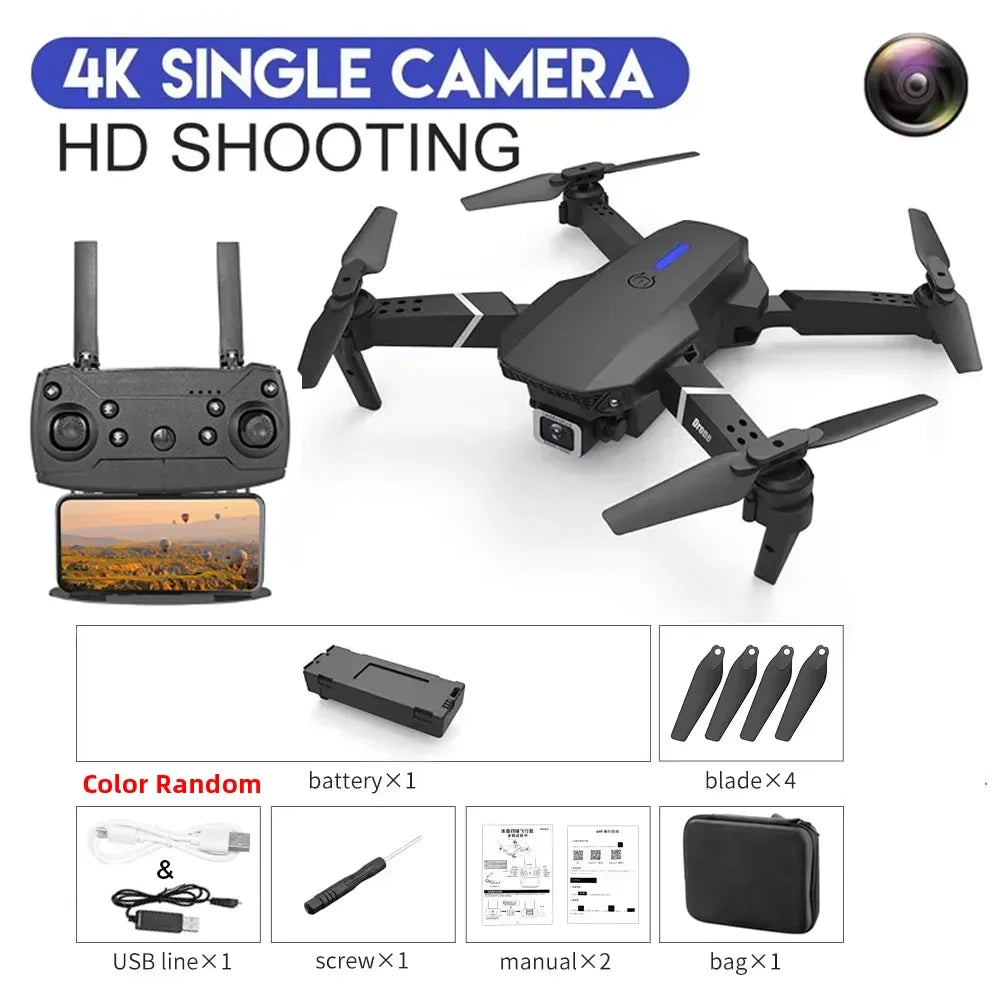 2025 New E88 Pro WIFI FPV Drone - 4K/1080P Dual Camera,Wide-Angle HD, Altitude Hold, Foldable Quadcopter, RC Helicopter Toy Gift Sertex